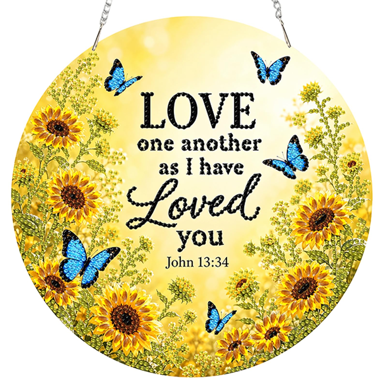 Poetrydraw Love Bible Verse Sign Diy 2D & 5D Acrylic Diamond Art Pendant Kit 25X25cm Home Decor