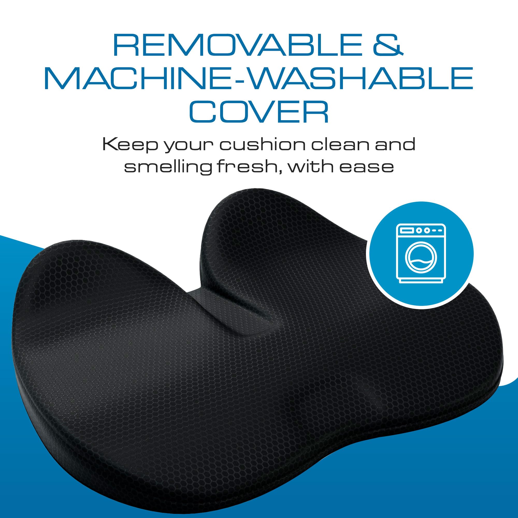 AYUQI Seat Cushion, Memory Seat Cushion For Office Chairs, Car Seat, Airplane, Wheelchair, Pressure Relief Sciatica And Tailbone Pain Relief For Long Sitting Office Workers, Car Drivers, Black,XL