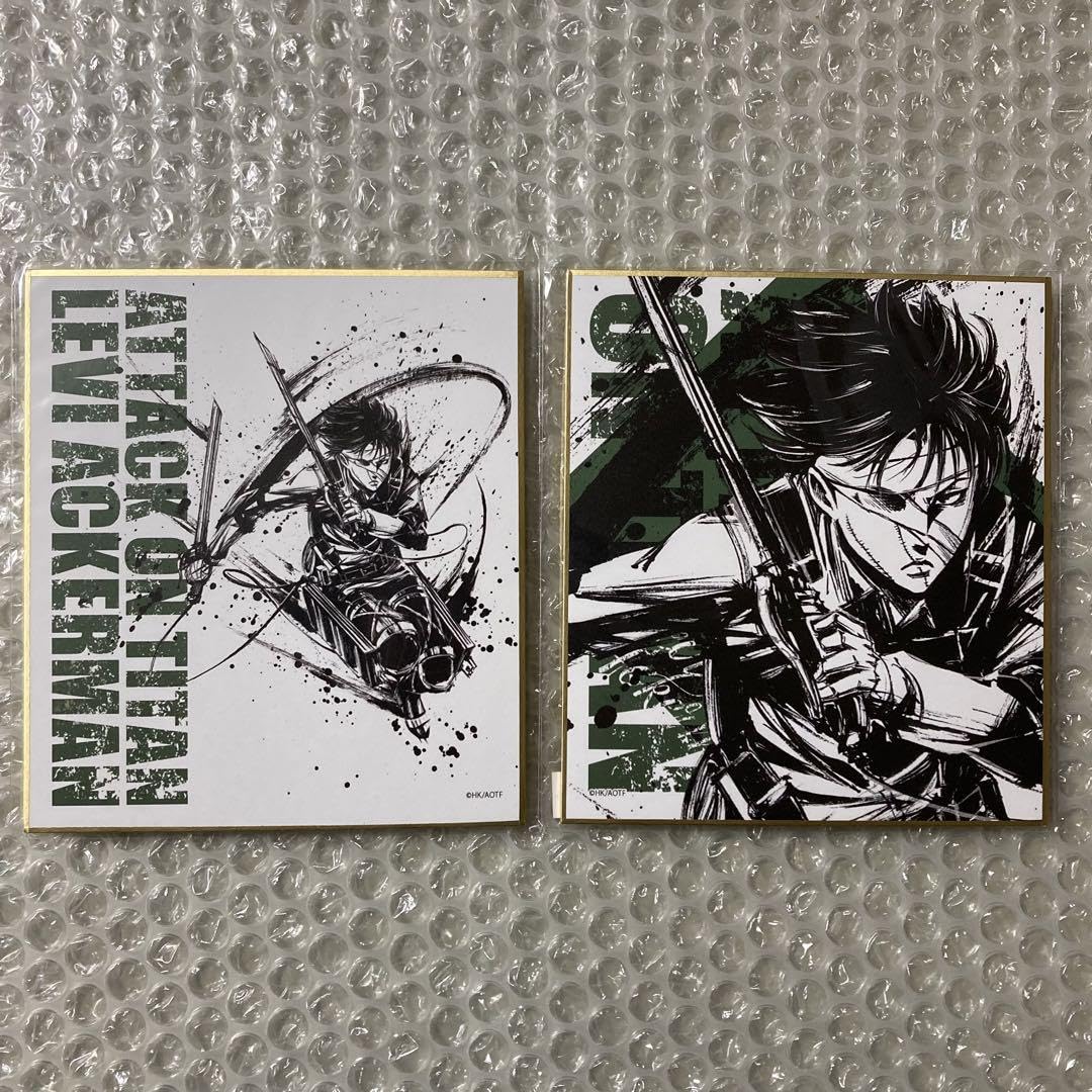 進撃の巨人 くじコレ 墨絵　ミニ色紙　リヴァイ くじコレ - 進撃の巨人_墨絵