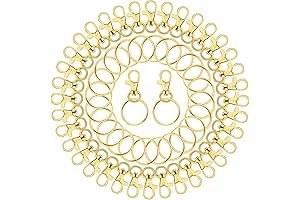 Paxcoo 100-Piece Gold Keychain Rings for Crafts