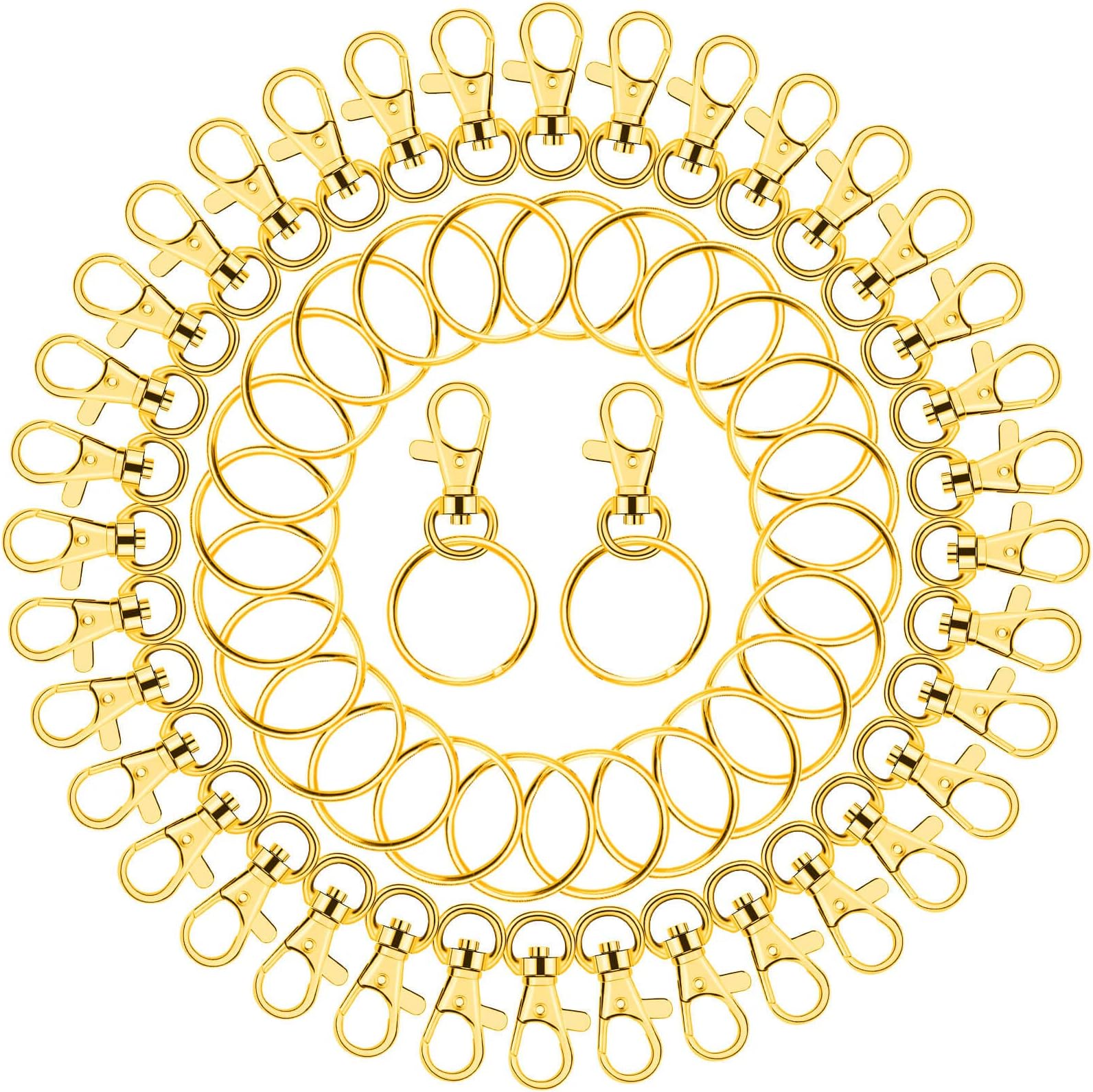 HONBAY 20pcs Zinc Alloy KC Gold Lobster Claw Clasp Keychain