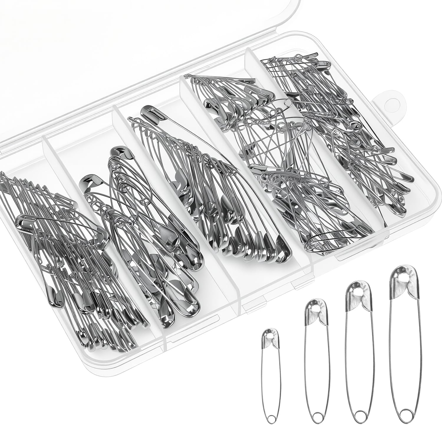 Safety Pins Assorted Sizes Safety Pins For Clothes Safety Pin Large Small Safety Pin Strong Nickel Plated for Arts Crafts Clothing Sewing Dressmaking
