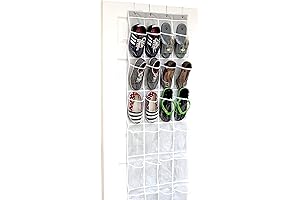 Simple Houseware 24 Pocket Over The Door Hanging Shoe Organizer