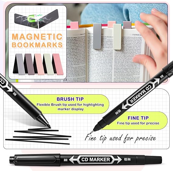 31 PCS Bible Journaling Kit with 12 No Bleed Highlighters, 6 Colour Pens, Bible Tabs and Sticky Notes, Journaling Supplies Set for Study, Notes, Office