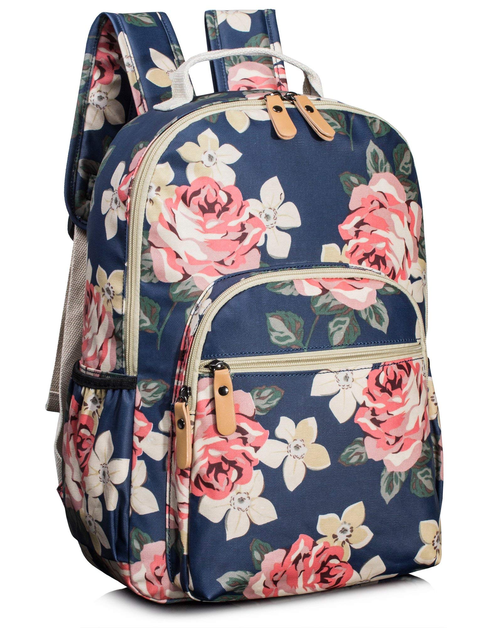 Water-Resistant Floral School Backpack Travel Bag Bookbags Women Satchel