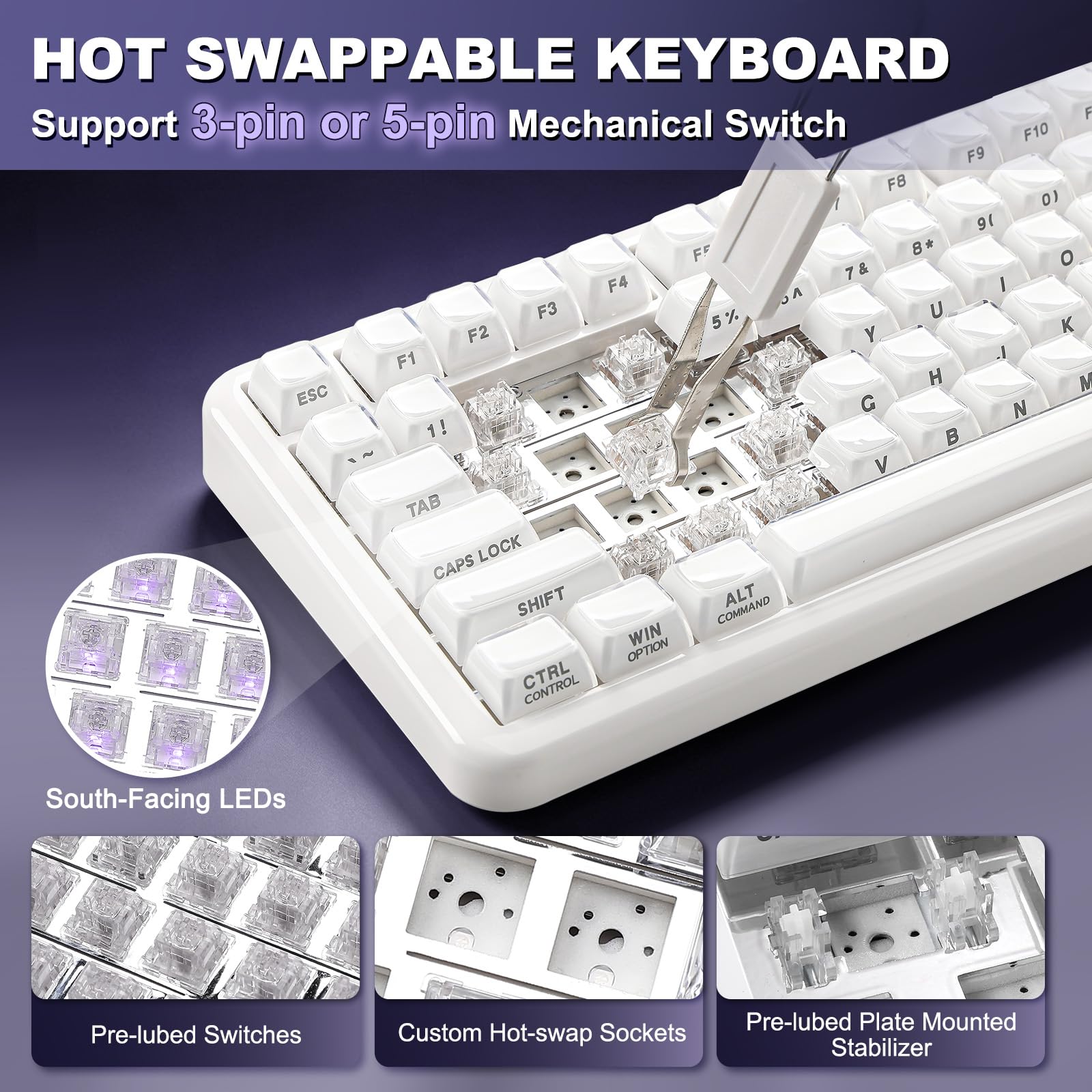 Amazon | YUNZII X98 QMK/VIA対応 ワイヤレス メカニカルゲーミング