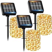 Luci Solari Esterno【3 Pacchi】- 16+2M 160LED Luci Solari da Giardino IP65 Impermeabili