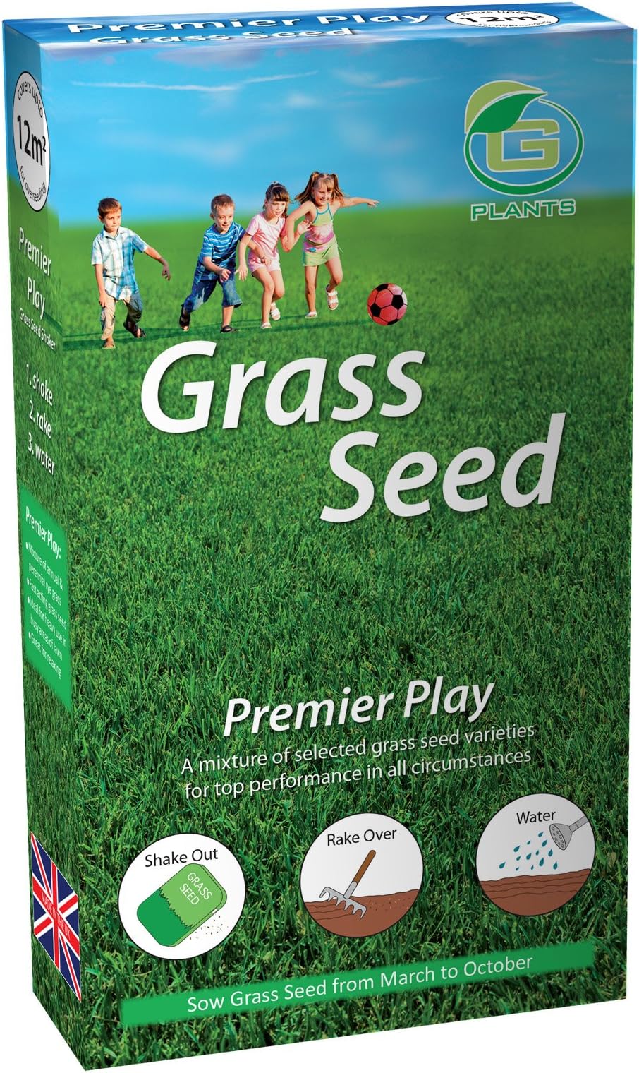 G Plants 200g Grass Seed Premier Play Amazon.co.uk Garden