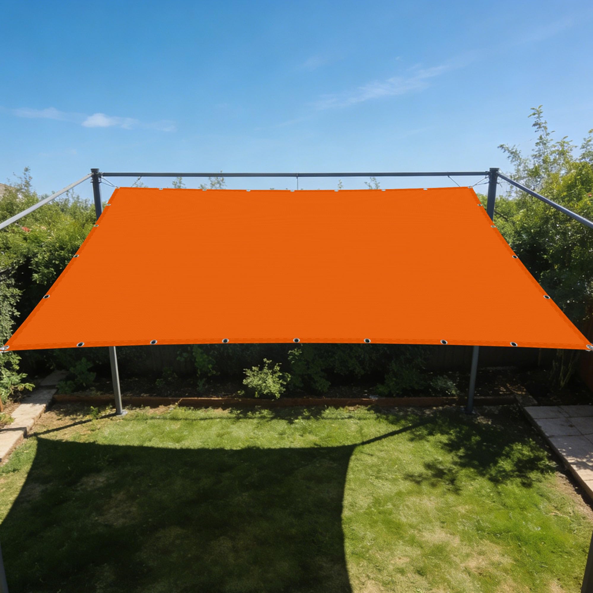 Voile d'ombrage toile imperméable 1x6m rectantulaire respirant pour patio et jardin