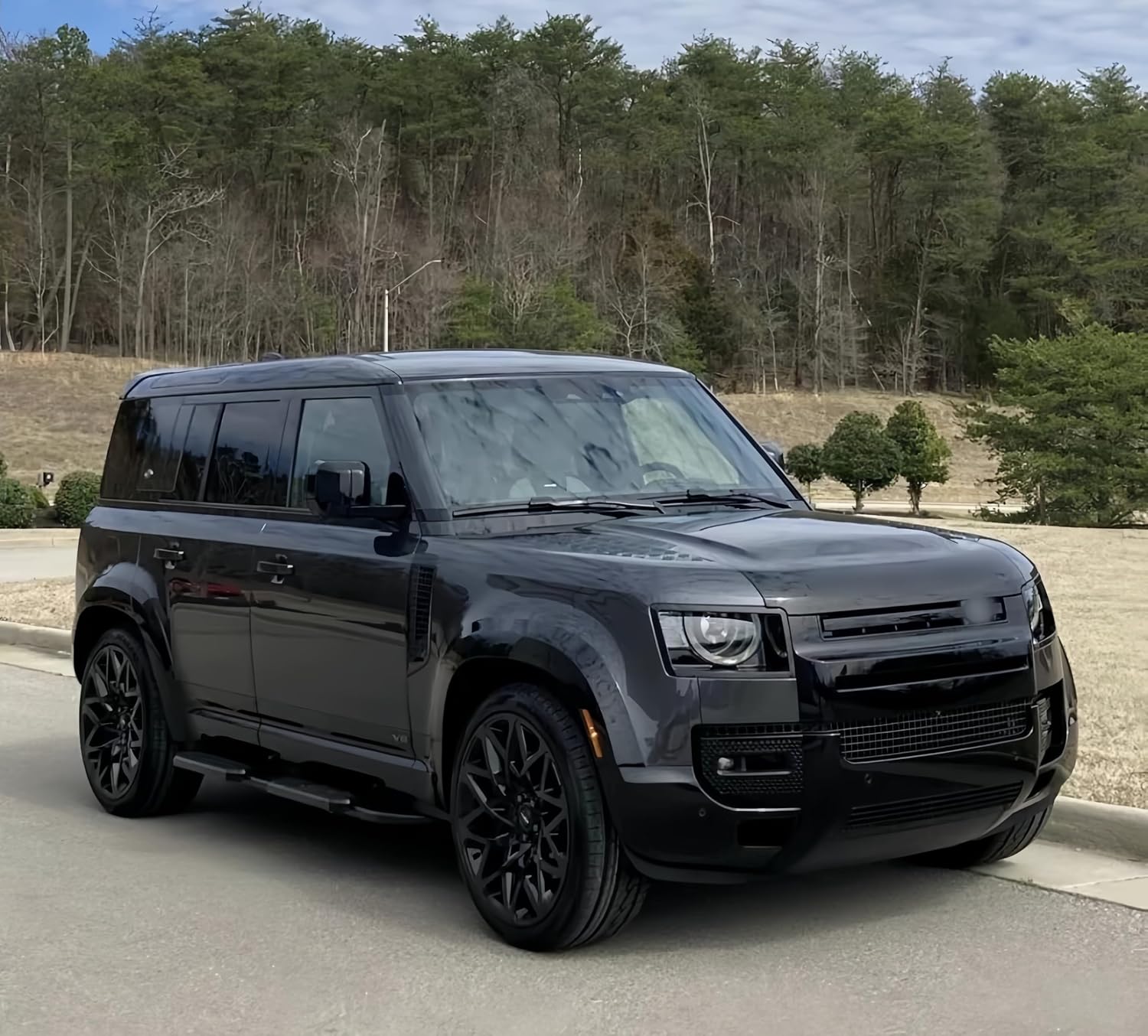 Glossy Black Widening Wheel Fender Trim Kit with Marker Lights Fits for Land Rover Defender 110 2020 2021 2022 2023 2024 2025 2026 Wheel Arch Protector Fender Flare Accessories ABS