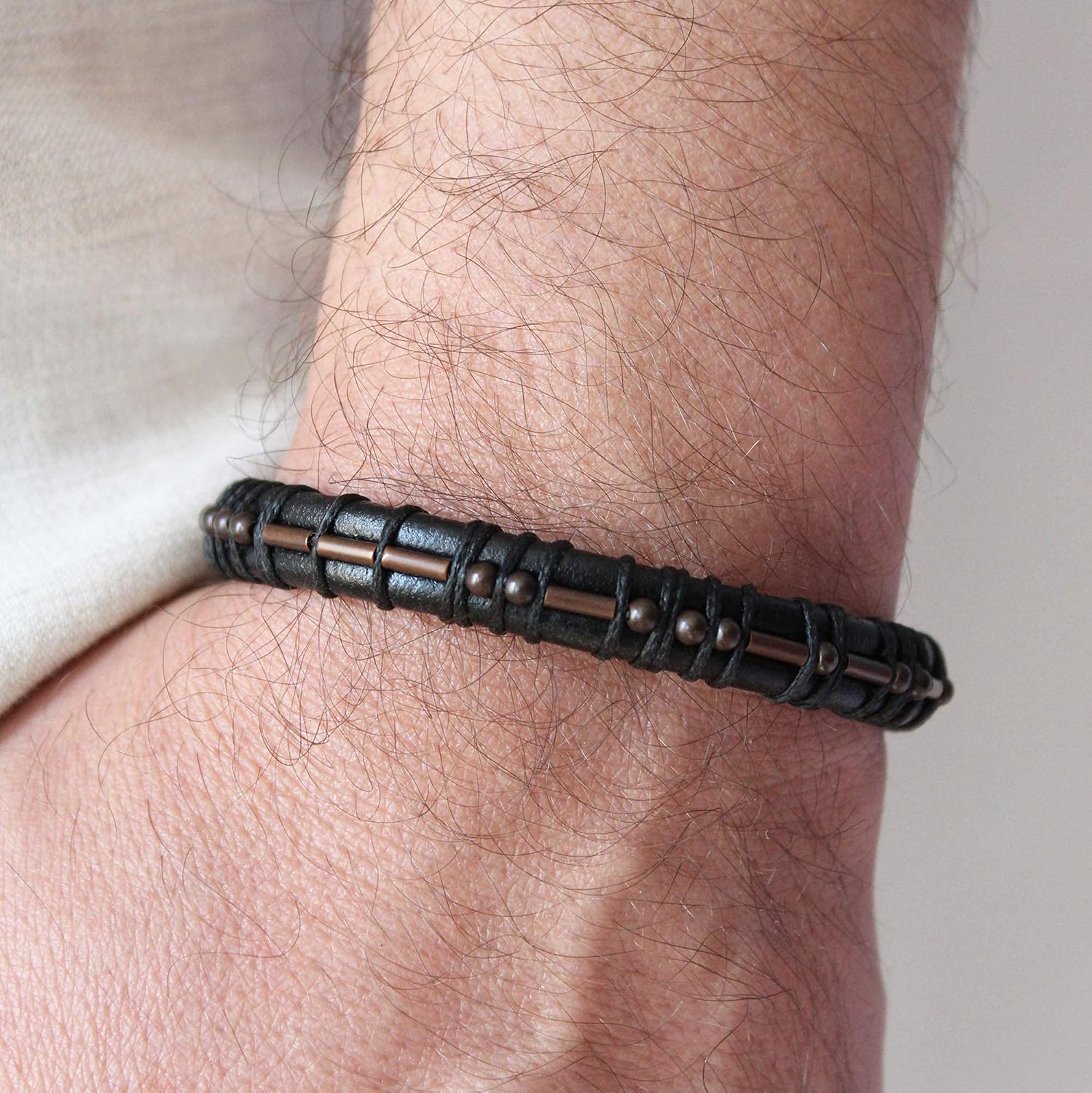 Custom Morse Code Bracelet for Men Leather Bracelet Personalized Memorial Gift for Loss of Father Brother Dad Birthday Gift Jewelry Boyfriend Anniversary Gift for Him Graduation Gift for Son