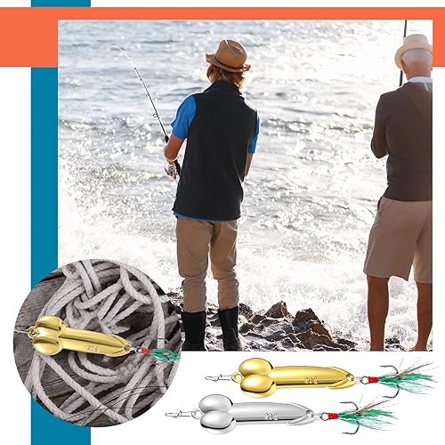 Miniatura 5 de 4 Piezas Señuelos de Pesca Divertidos Señuelos de Pesca de Lubina para Agua Dulce Agua Salada Equipo de Pesca de Superficie Regalo Broma para Oro y