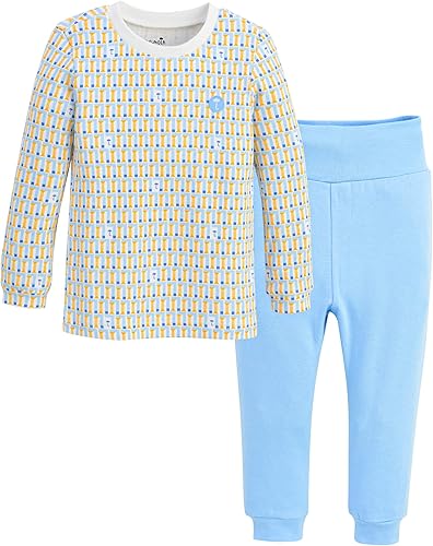 moimoln Pijama de algodón suave para bebés y niñas pequeñas con estampado de flores modales, manga larga, ajuste ceñido