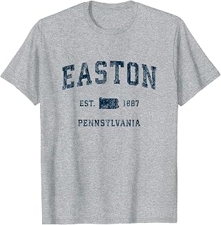 Easton Pennsylvania PA Vintage Sports Design Navy Print T-Shirt