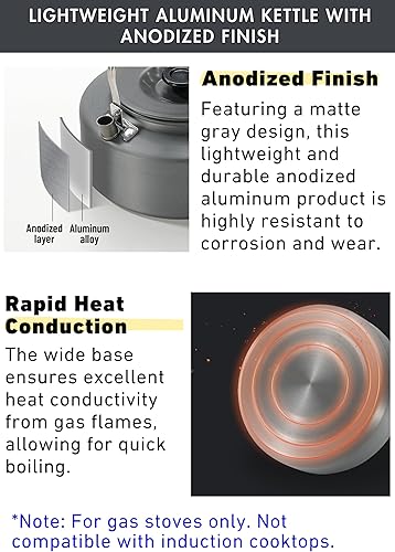 Miniatura 3 de CAMPINGMOON 0.8L Camping Hervidor Cafetera Tetera Portátil Ultraligero S800
