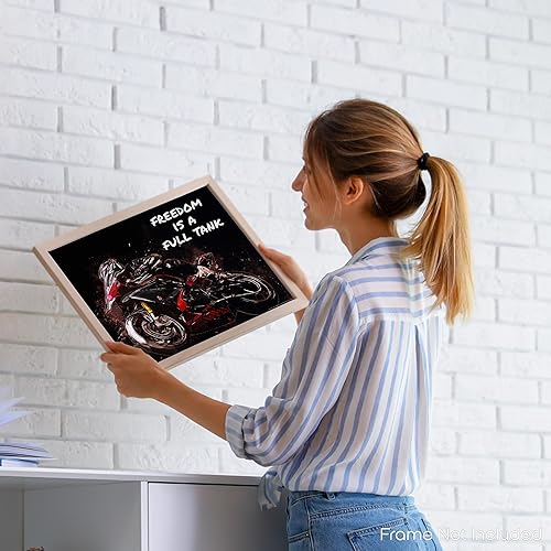 Miniatura 7 de Inspirational Wall Art Co. - La libertad es un tanque completo - Sportbike Honda Motocicleta Retro Shop Garage Biker Regalo Motivación Citas Pósters