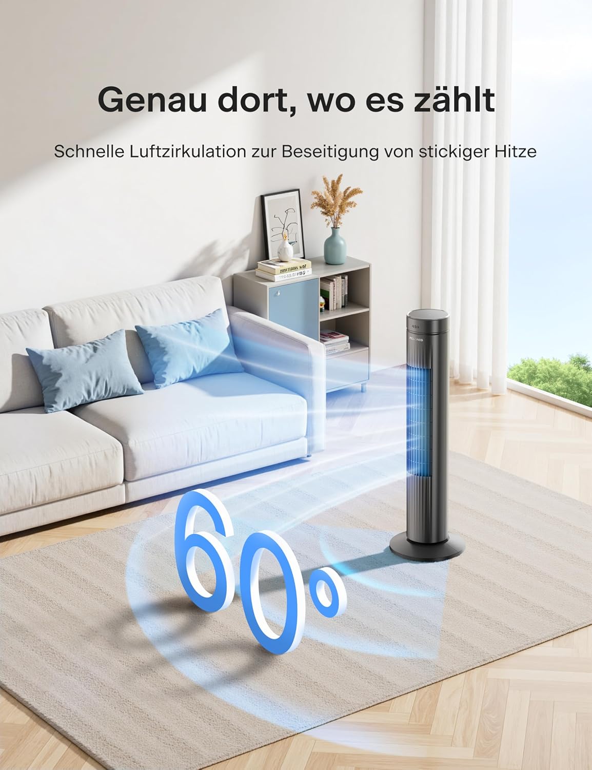 Diaľkové ovládanie a ovládací panel ventilátora Pelonis