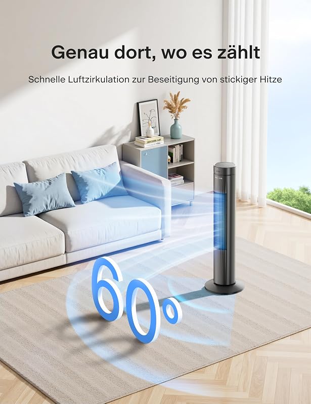 Pelonis csendes torony ventilátor távirányítóval, 3 fokozat, 7 órás időzítő