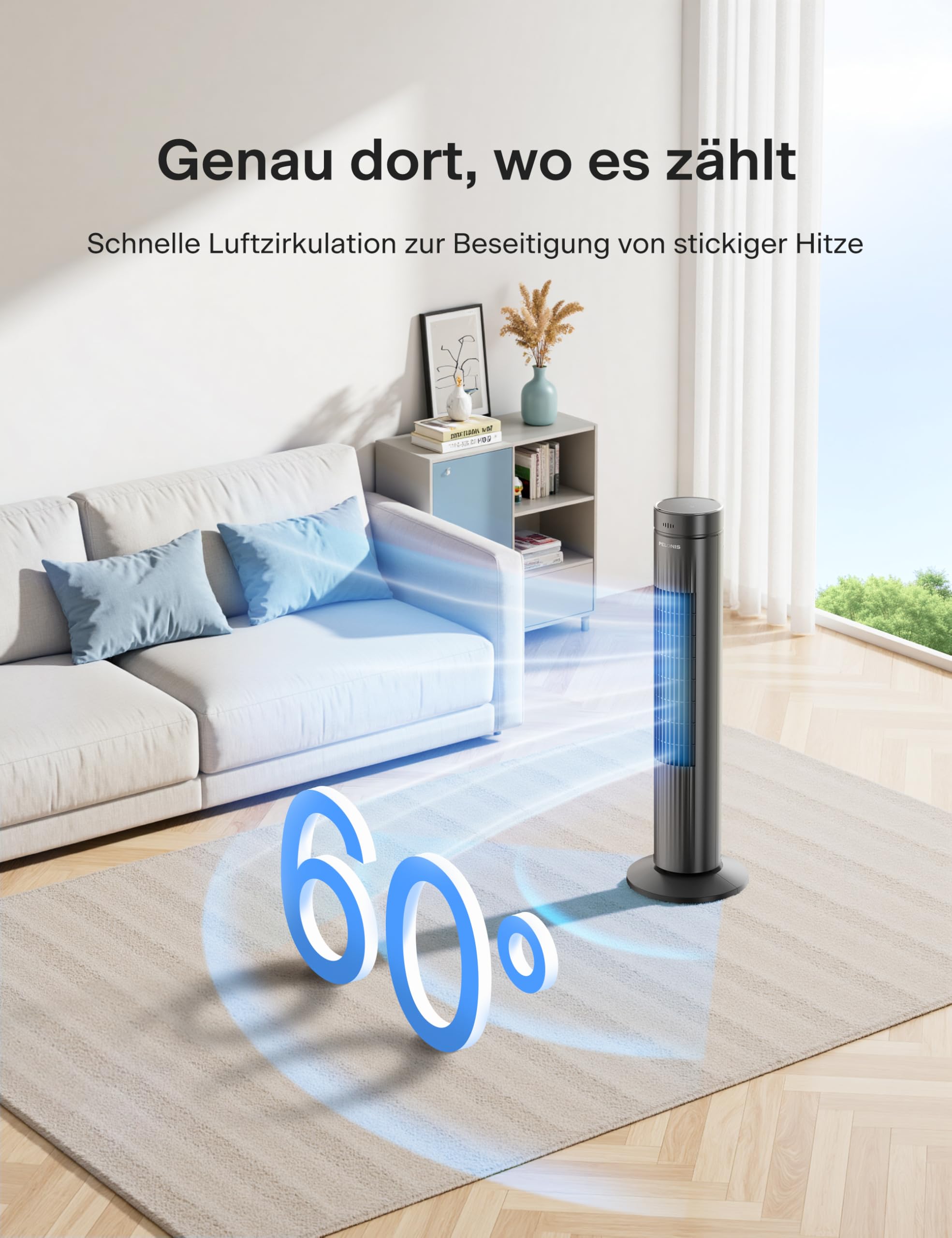 Ventiladores de torre para quarto, ventiladores de torre turmventilatoren de 32