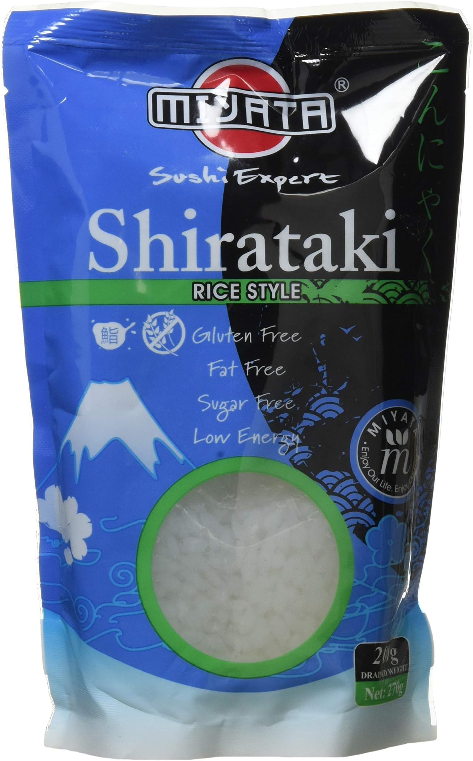 Miyata Shirataki, Low Carb Konjak Flour Noodles (Rice, Pack of 12)