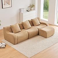 Vista 15 de Juego de sofás modulares de peluche para sala de estar, sofá modular naranja con tumbonas, sofá de gran tamaño, sofás para sala, cómodos sofás