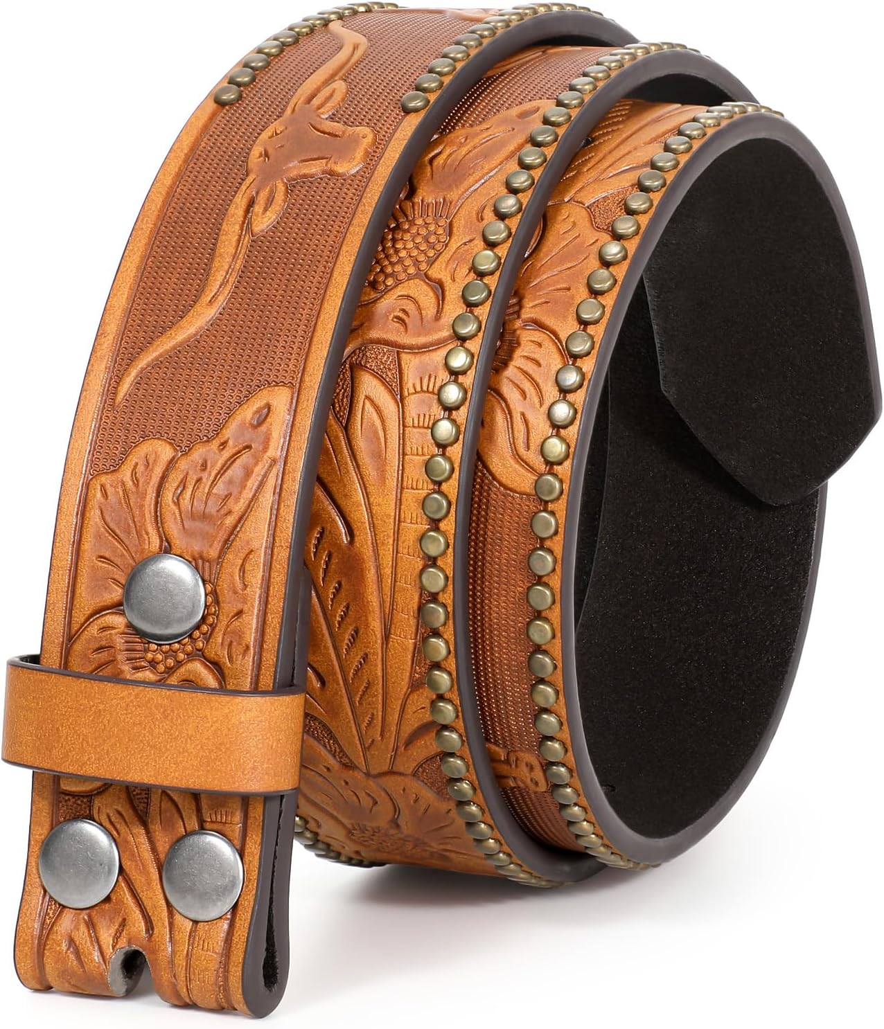 WHIPPY Western Belts for Men without Buckle Cowboy Belt Western Leather Belt Strap for Men Women Vintage Belt for Jeans WHIPPY Western Belts for Men without Buckle Cowboy Belt Western Leather Belt Strap for Men Women Vintage Belt for Jeans