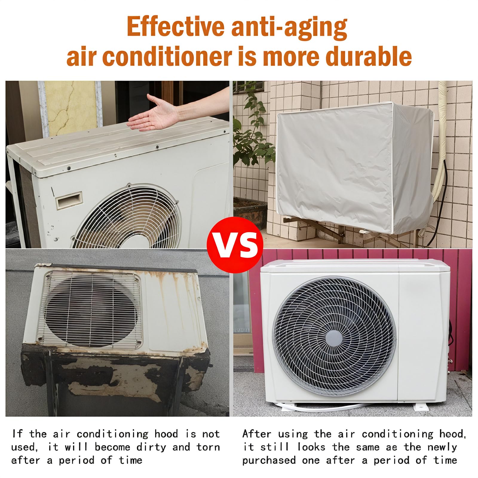 Copri Condizionatore da Esterno, Fodera Protettiva per Condizionatore, Universale Impermeabile Copri Condizionatore da Esterno,Anti-Polvere Anti-Neve (86 x 32 x 56 cm/33,85 x 12,60 x 22,05 pollici)