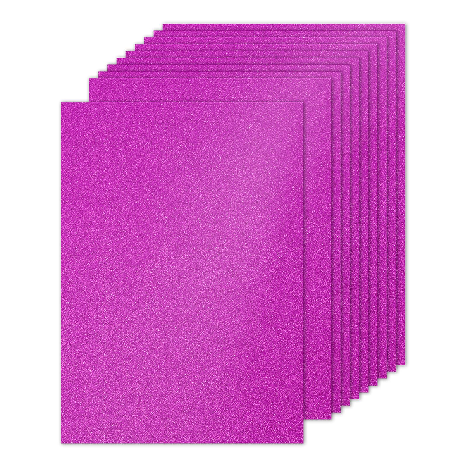 PATIKIL 10 Sheets Purple Glitter Cardstock Paper
