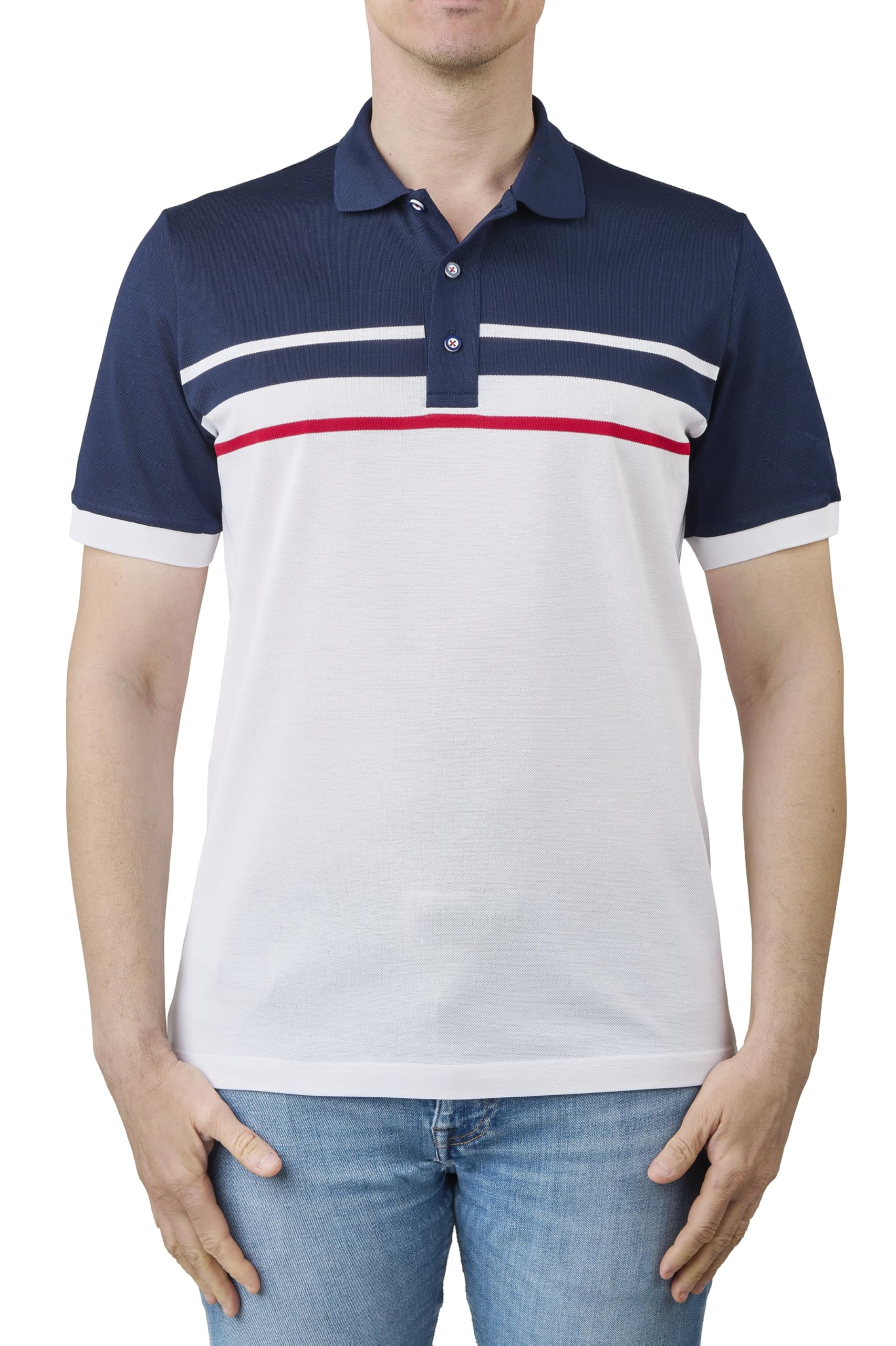 Nino Marini Polo da Uomo 100% Cotone Filo di Scozia Manica Corta - Piquet Mercerizzato rigatore, Morbida e Traspirante. MOD. P-0006