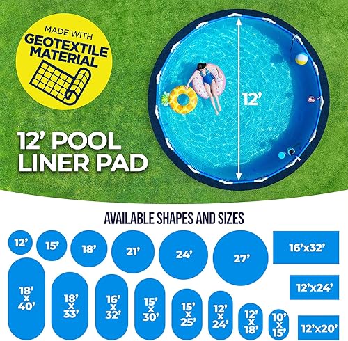 Miniatura 4 de Shop Square Almohadilla de revestimiento de piscina de 24 pies para piscinas sobre el suelo, acolchado debajo de la piscina, almohadilla de piscina