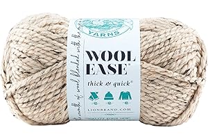 Lion Brand Wool-Ease Thick & Quick Yarn (123) Oatmeal: Indulge in Soft, Cozy Warmth