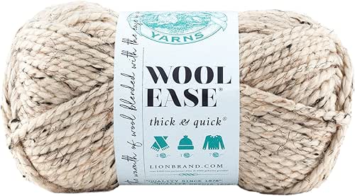 Lion Brand Yarn 640-123E Wool-Ease Thick & Quick Yarn, Oatmeal