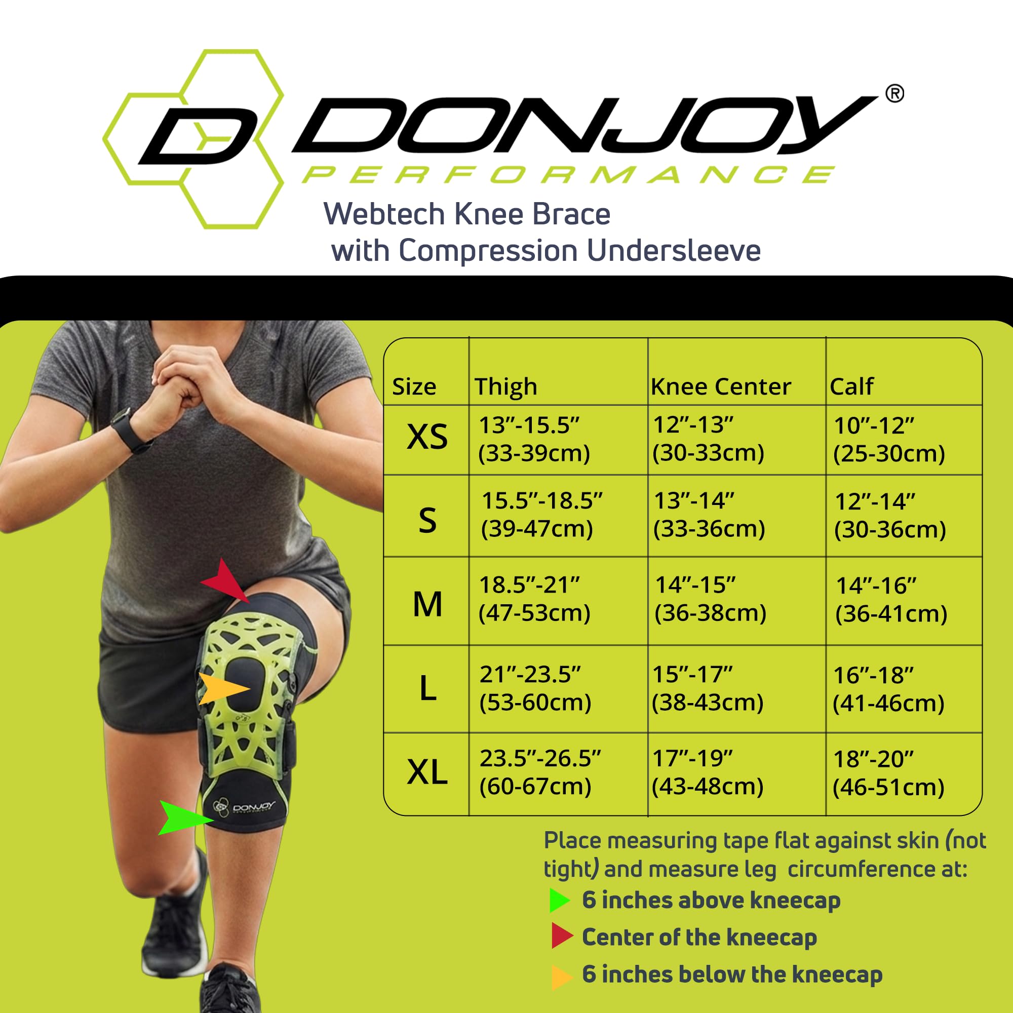DonJoy Performance WEBTECH - Rodillera con manga de compresión