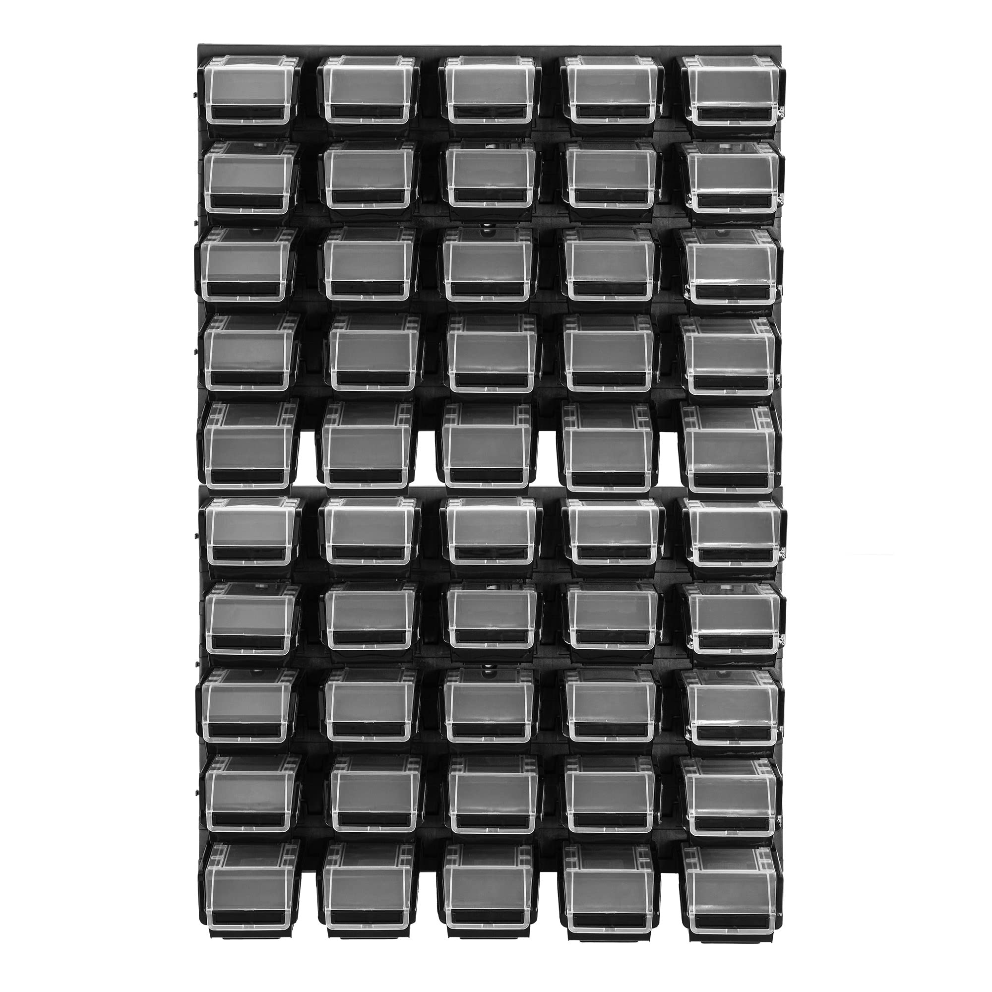 KADAX Mensola da officina, 58 x 78 cm, sistema di stoccaggio in plastica robusta, resistente ai raggi UV, pannelli da parete espandibili, per garage (nero, 50 pezzi) (K7717)