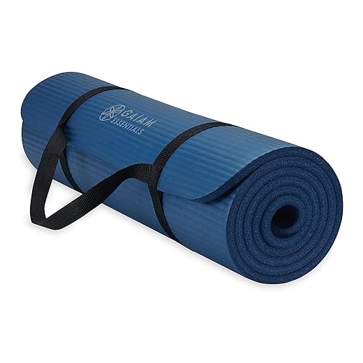 Gaiam Essentials Thick Yoga Mat with Carrier Strap.