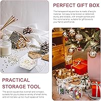 Vista 5 de Leinuosen 50 cajas de plástico acrílico transparente de 2 x 2 x 2 pulgadas con tapa, recipientes cuadrados para dulces para recuerdos de fiesta