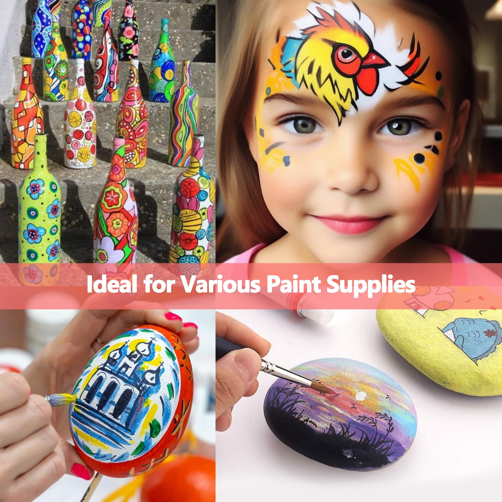 50 bandejas de paleta de pintura, bandeja de pintura de plástico de 10 pozos con área de mezcla central, paleta de acuarela reutilizable para artistas, niños, aula, manualidades, decoración de