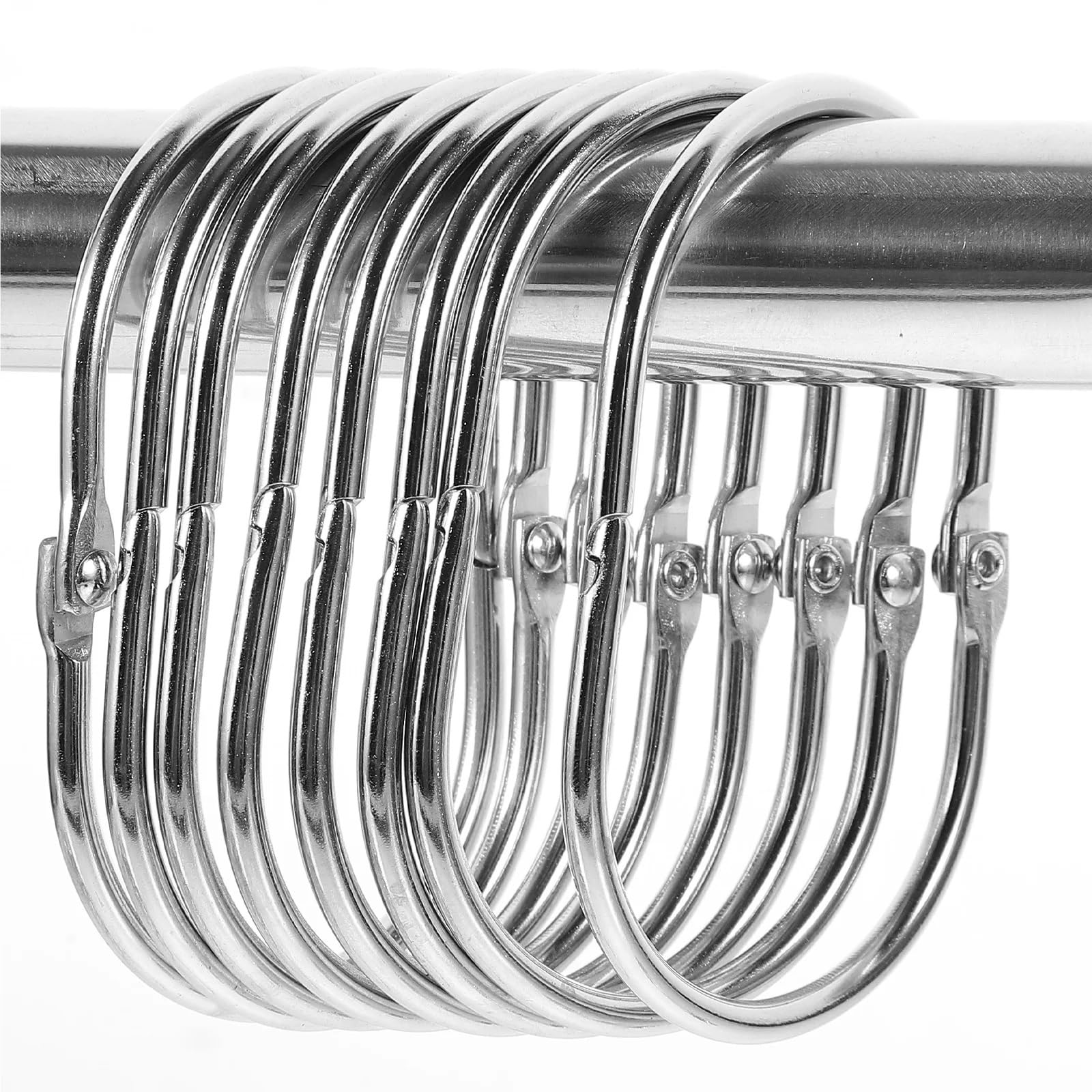 Shower Curtain Hooks 30 Pcs Shower Curtain Ring Hook Curtains Colored Iron Hooks Silver For Bathroom For the bathroom