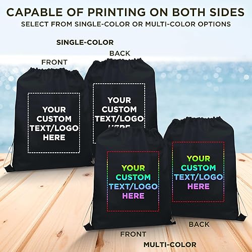 Miniatura 6 de DISCOUNT PROMOS Juego de mochilas con cordón no tejidas personalizadas de 1050100, paquete personalizado a granel