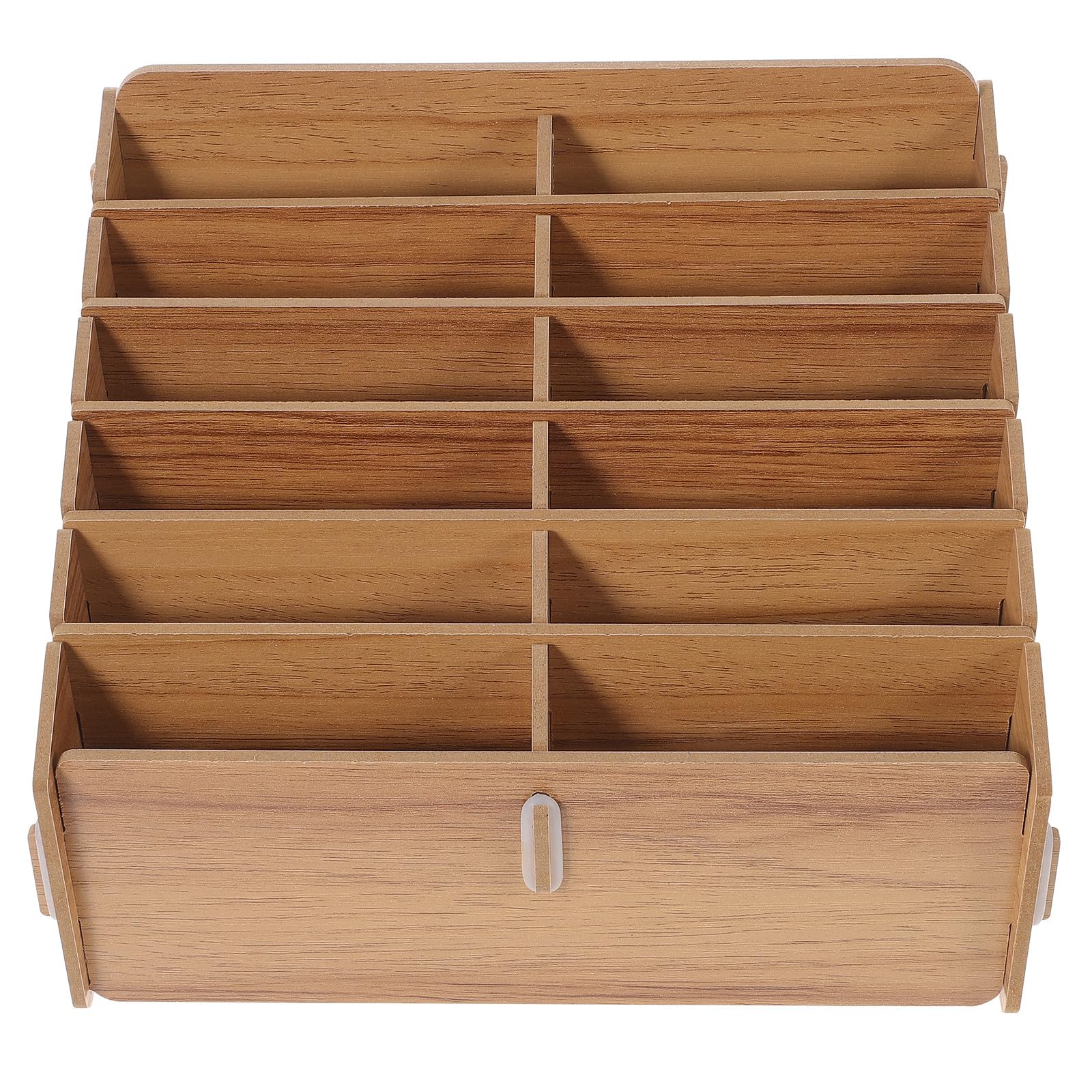 Angoily Organizer Porta Carte da Gioco in Legno di Noce Custodia per Carte da Gioco 12 Scomparti Scatola Porta Compatta per Casa e Tavolo