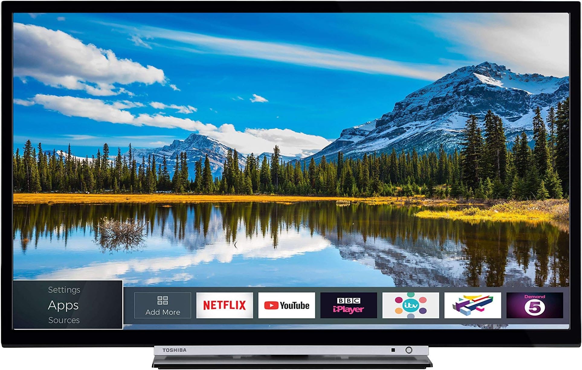 Toshiba 32L3863DBA 32-Inch Smart Full-HD LED TV with Freeview Play - Black/Silver (2018 Model) (Renewed)