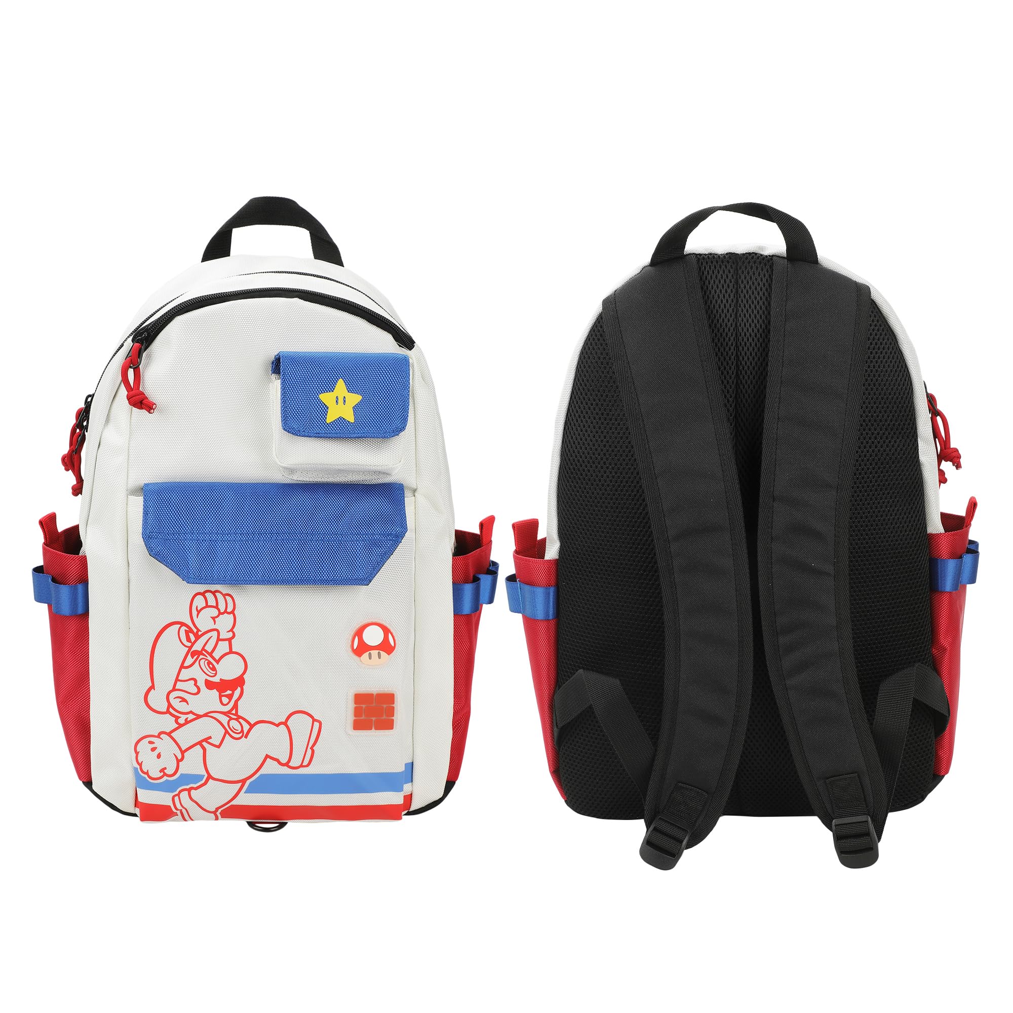 Bioworld Super Mario Bros Mario Jump Pose 19" White Backpack