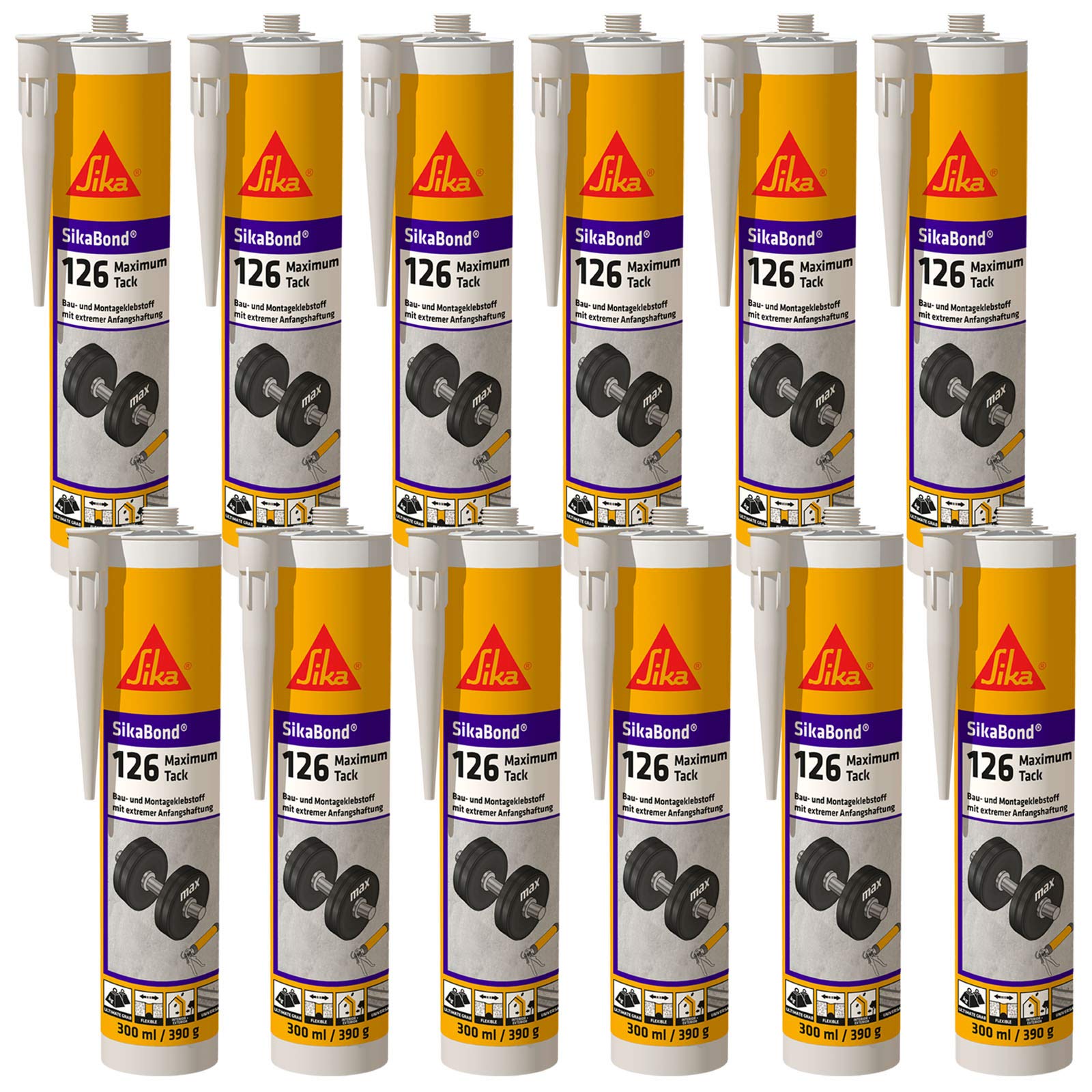 Sikabond 126 MaximumTack weiß 300ml Bau- und Montagekleber (12)