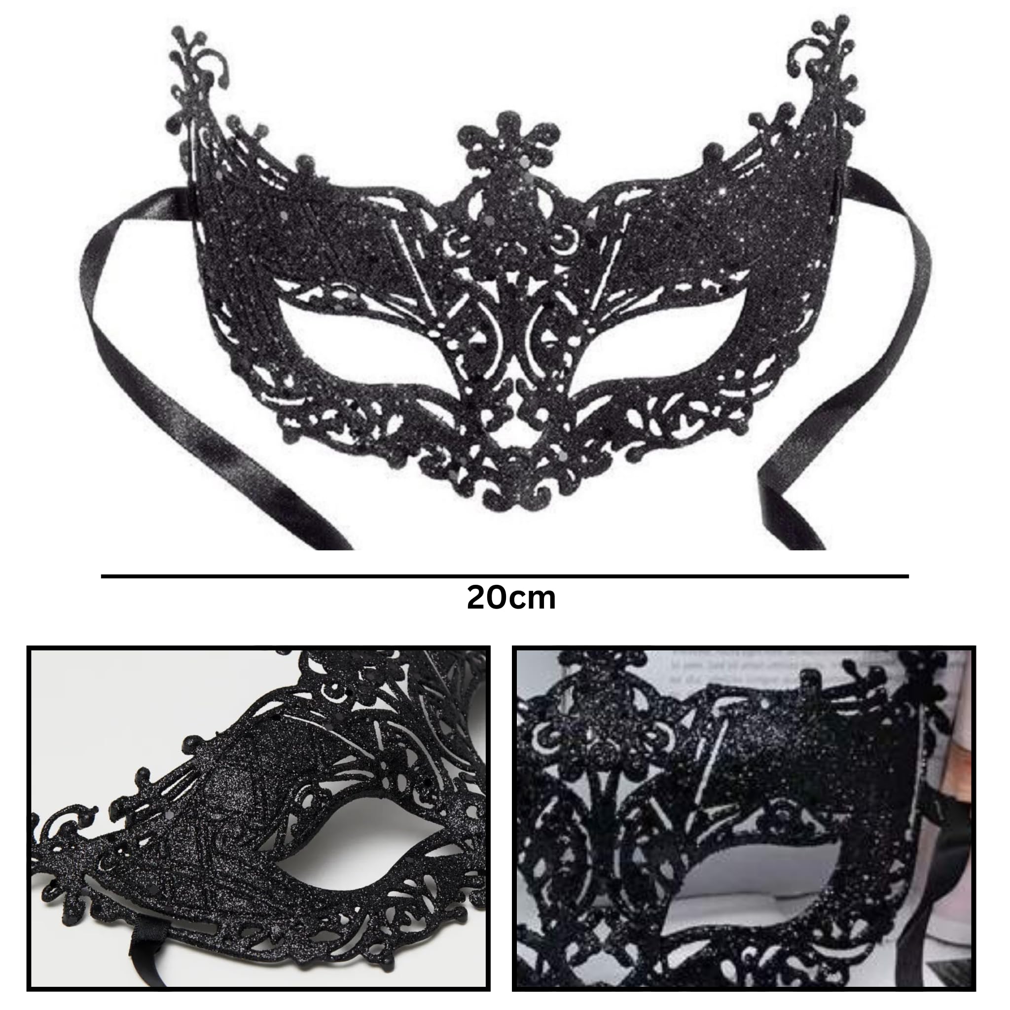 WANNA PARTY 2Pcs Couple Masquerade Masks, Venetian Masquerade Mask for Men, Lace Masks for Women,Halloween Masks Vintage for Costume Party 4