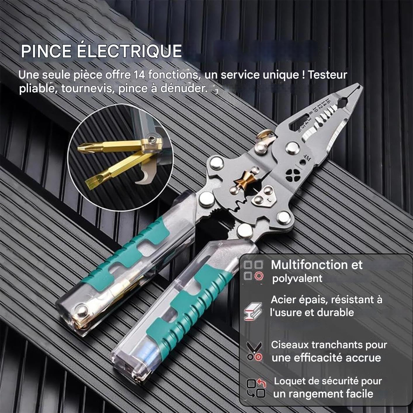 Pelacables Eléctrico Resistente Aislado Pelado Corte Engarzado