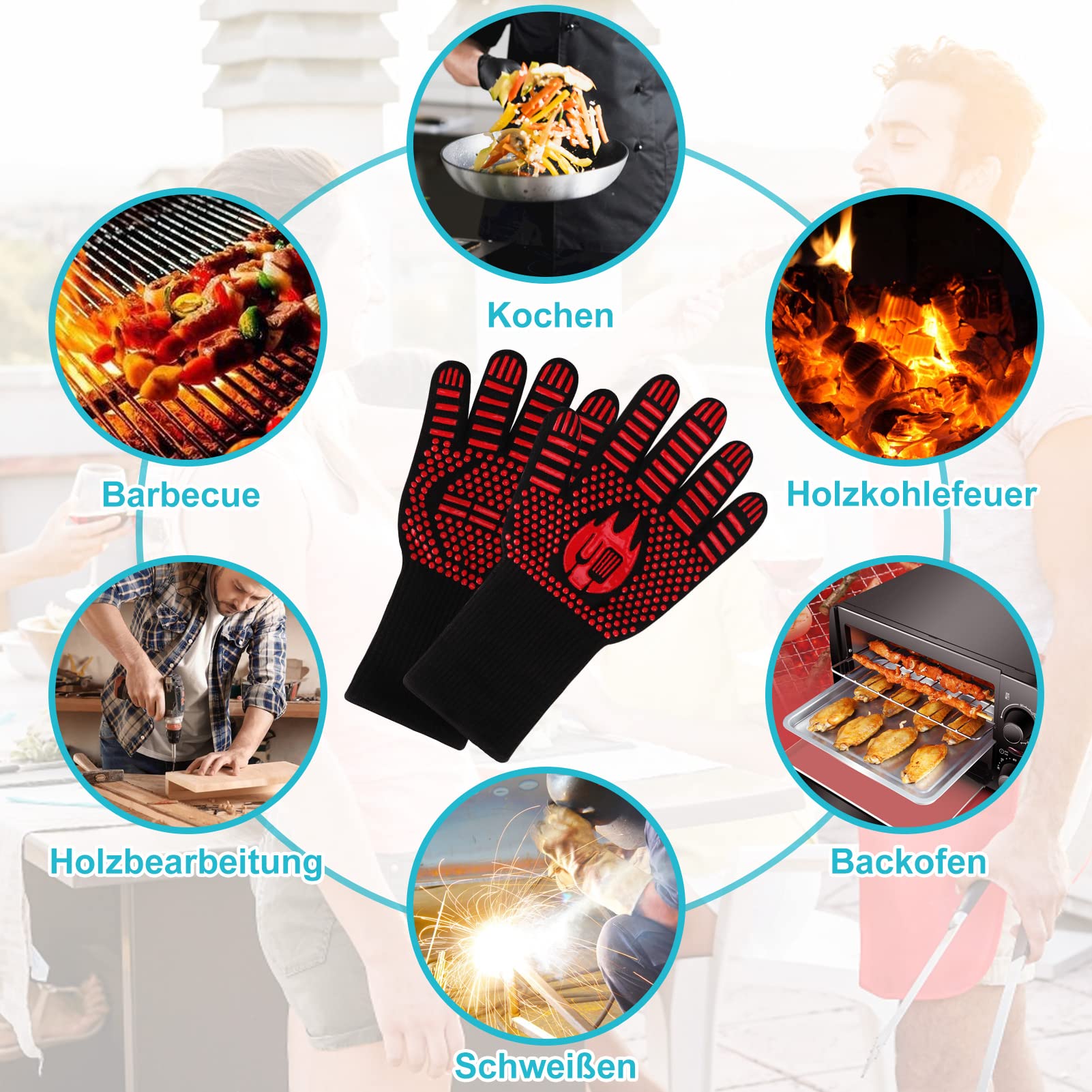 Guanti Da Forno MAGIC SELECT | Resistenti A 800°C | Antiscivolo E Flessibili | Per BBQ, Forno E Griglia - Foto 10