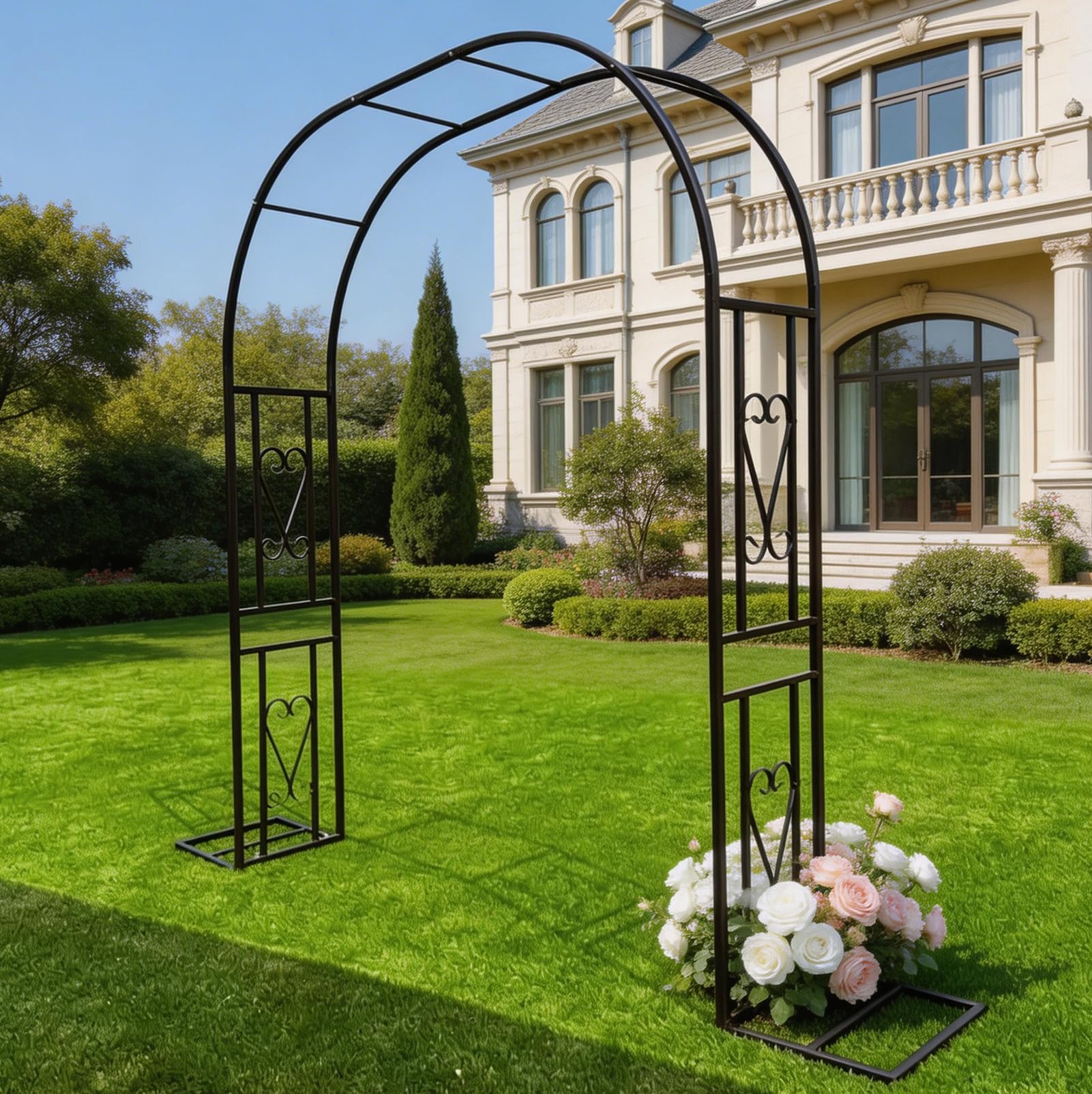 Errtsdb Metal Arch for Garden, Flower Arch, For Garden Entrance A,Lawn,Garden Trellis Structure,Yard Decor,Outdoor Arbor,Bronze/C/300x40x230cm โ image 1