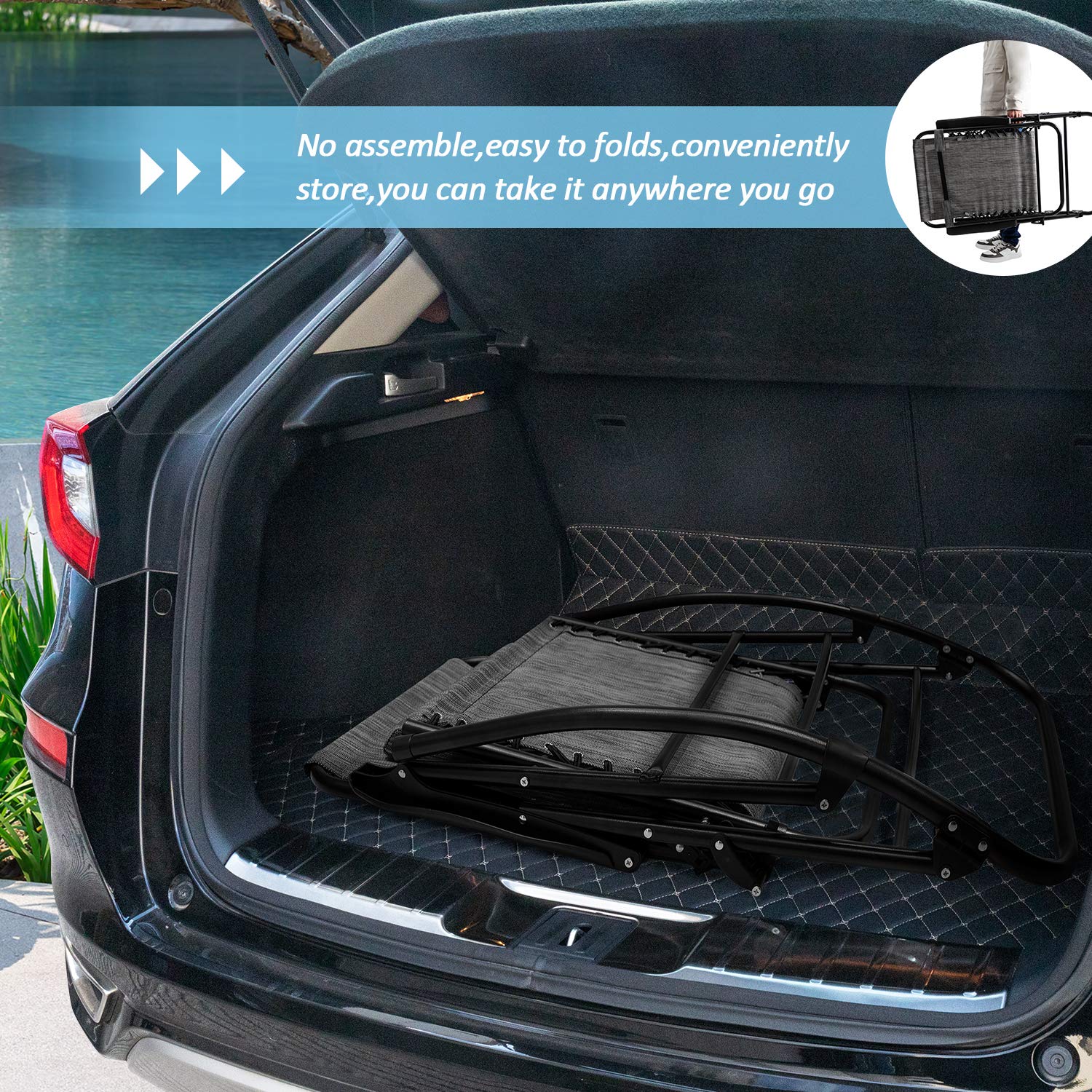 Furniwell Patio Rocking Zero Gravity Chairs Outdoor Wide Recliner