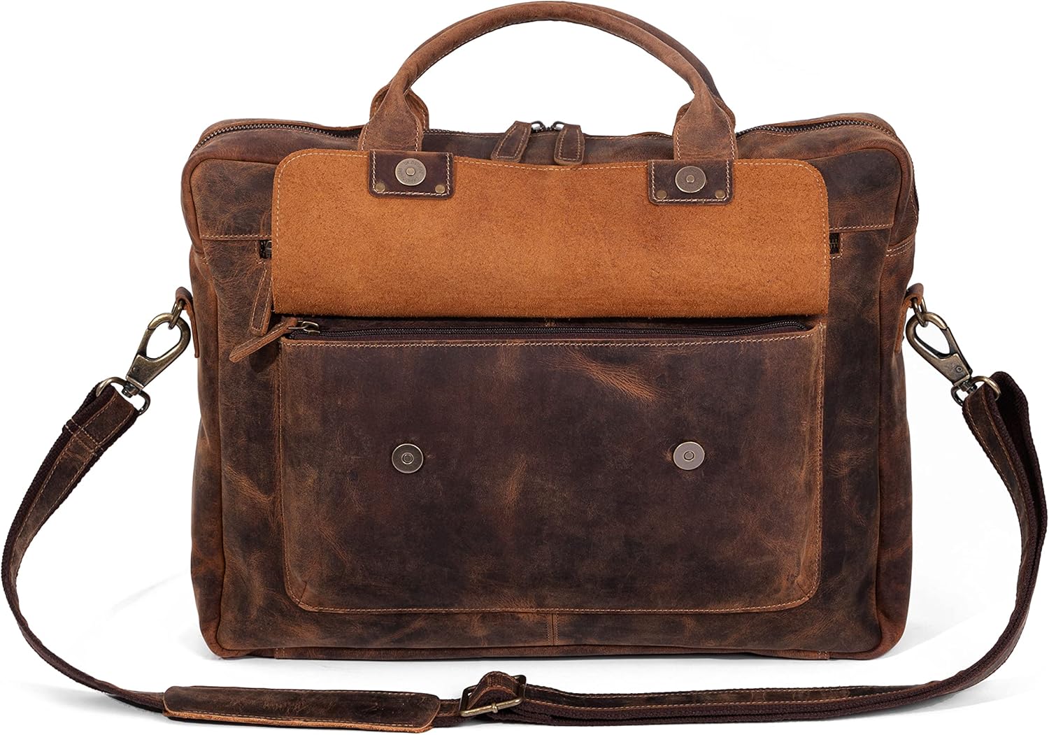 Leather briefcase 18 Inch Laptop Messenger Bags for Men and Women Best Office Briefcase Satchel Bag - Image 5