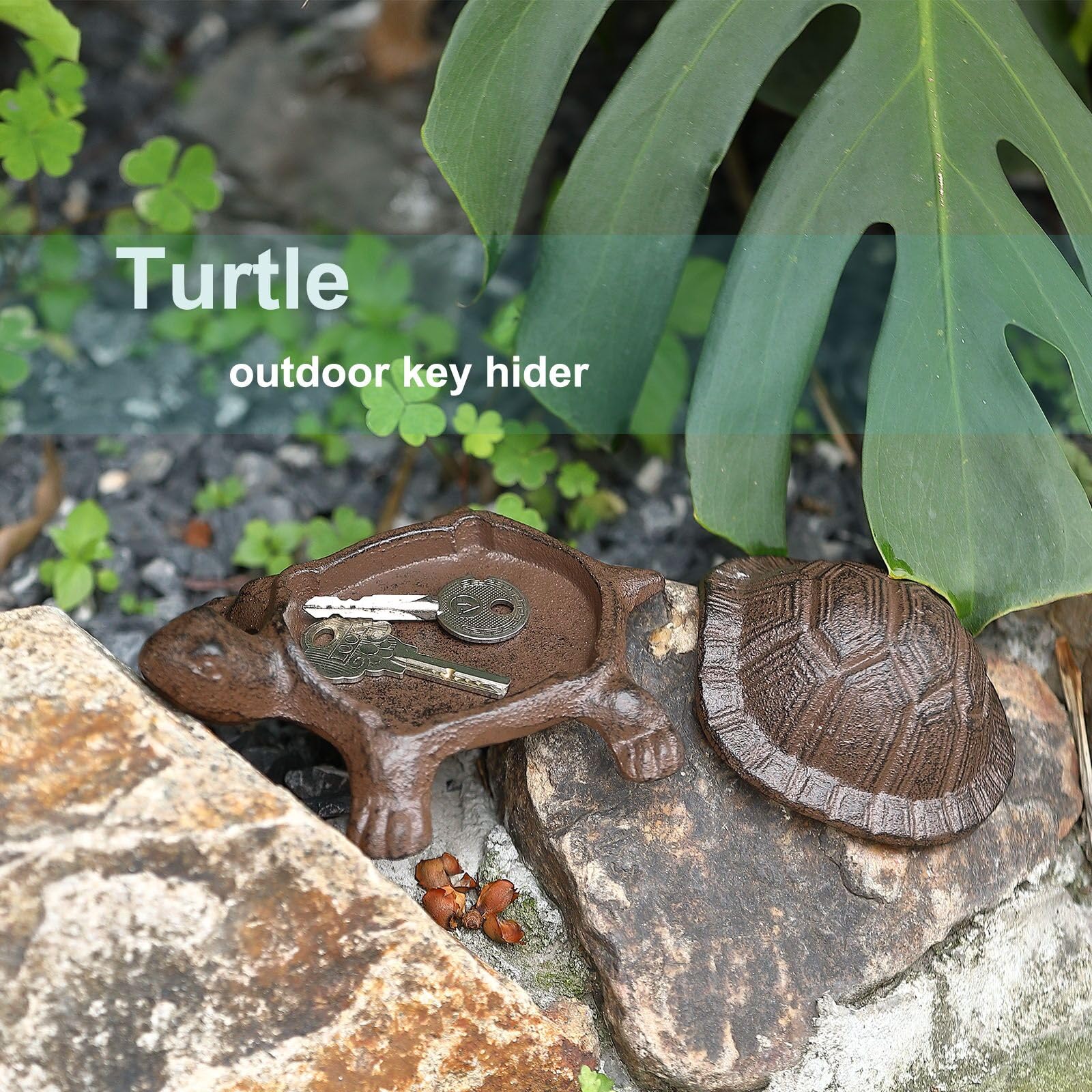 Turtle Key Cast Iron Garden Key Holder Antique Green Decoration Key Hider - Garden ...